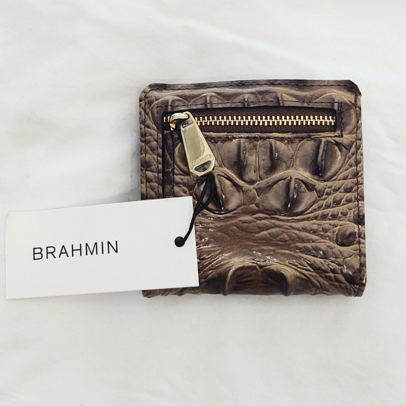 Brahmin Designer Jane Compact Leather Wallet in Coffee Melbourne New with Tags - Picture 3 of 7